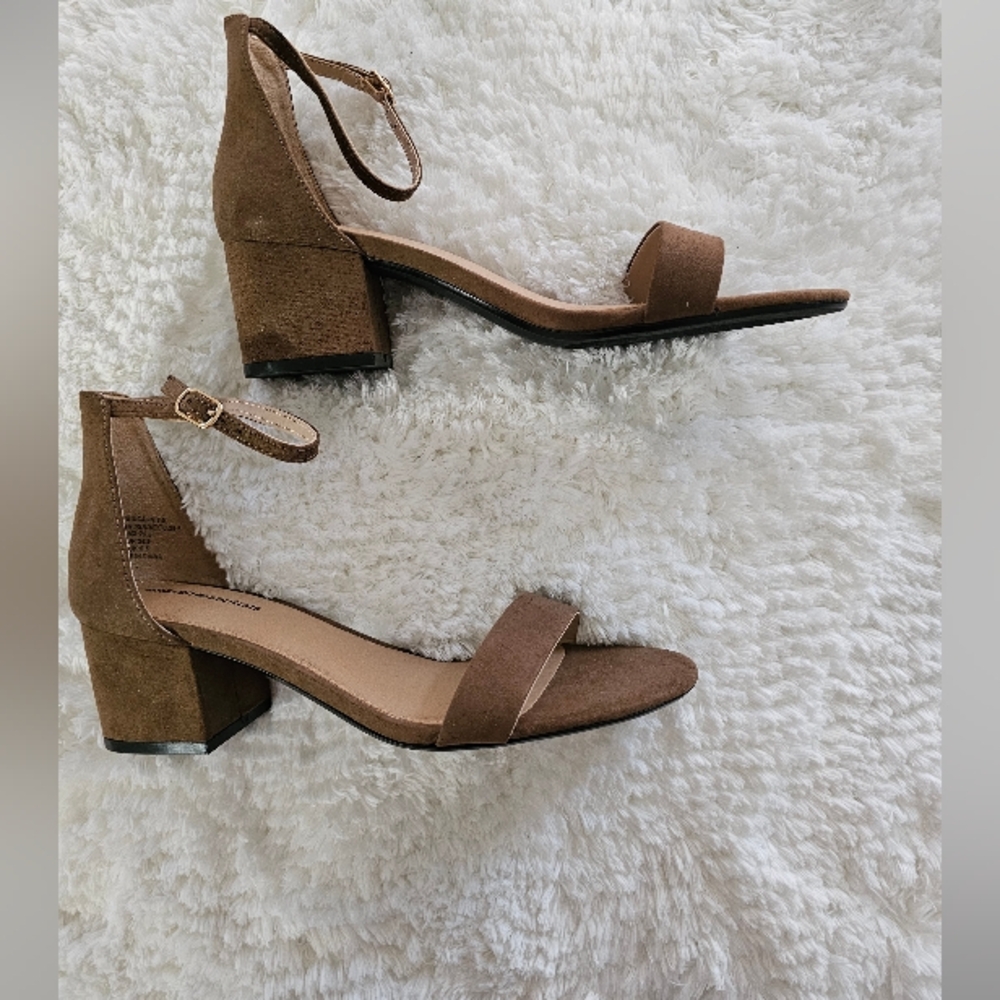 Brown Block Heel Sandals